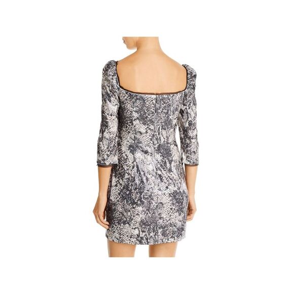 RACHEL ZOE Womens Black Short Sleeve Mini Cocktail Fit + Flare Dress 6